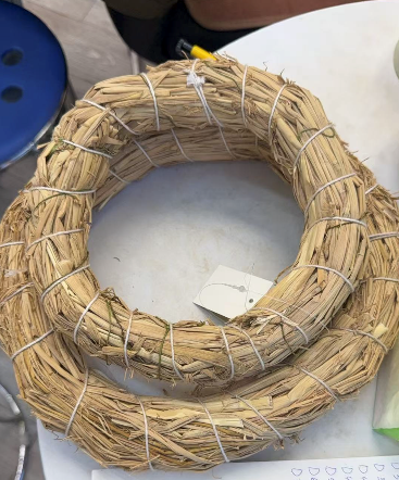 Christmas straw wreath